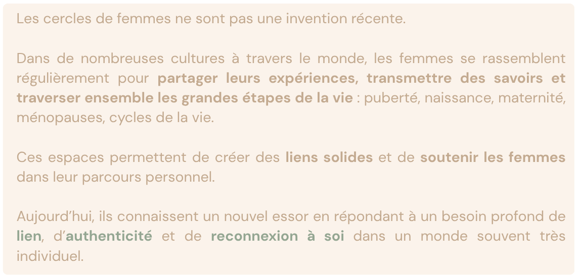cercle de femmes cercles de femmes tradition transmission puberté naissance maternité ménopauses cycles de vie