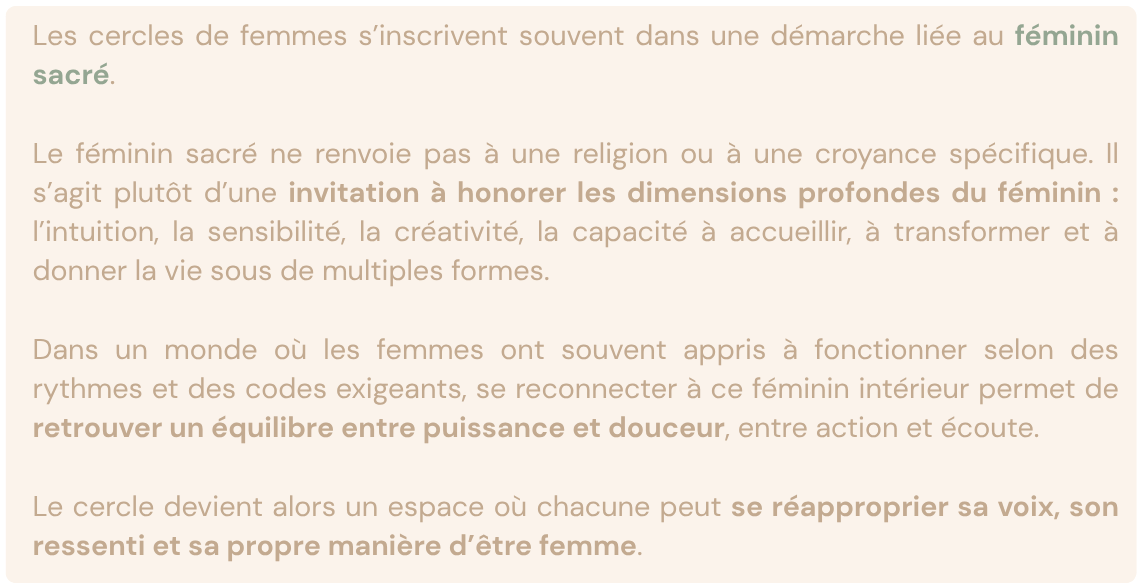 cercle de femmes cercles de femmes féminin sacré féminisme