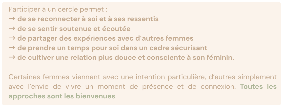 cercle de femmes cercles de femmes reconnexion soutien partage féminin sacré