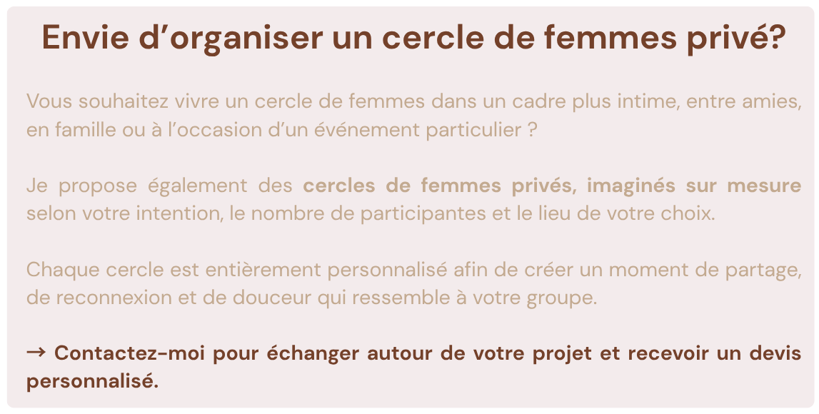 cercle de femmes organisation évènement privé célébrer fête