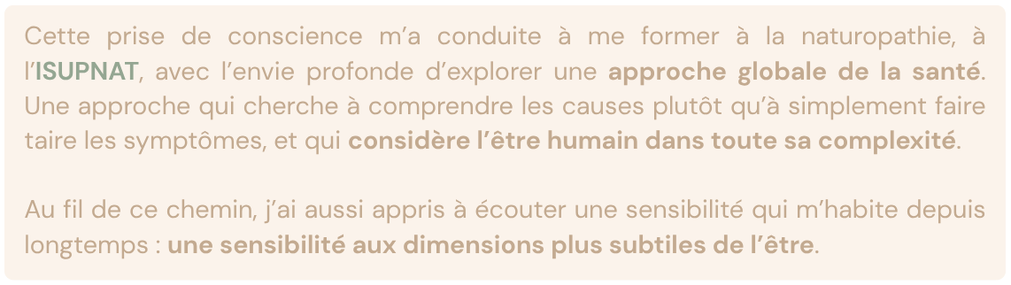 isupnat approche globale de la sante sensibilité dimensions subtiles de l'être